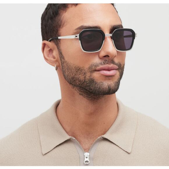 Mykita Men's Shiny Silver Black Misty K071 Eyewear Sunglasses - Picture 1 of 9